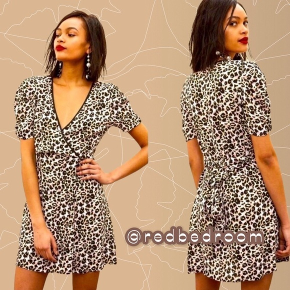 Leopard Print Wrap Dress